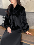 Kesura Shawl Collar Eco-Fur Mink Jacket