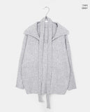 [Belt + Knit SET] Liha Open Collar Waistband Two-Way V-Neck Long Knit
