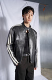 [Real Leather] Washed Lambskin Biker Jacket