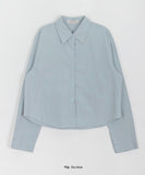 [BAONHAUS] Knob Cotton Crop Long Sleeve Shirt