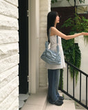 MUKE Pintuck Lace String Vacation-Look Sleeveless One Piece