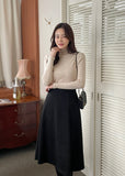 Margaroon Suede Banding Flare Skirt