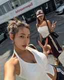 [U-BASIC] 2TYPE Ribbed Tube Top Sleeveless (with cup)