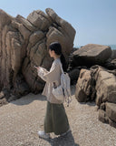 Mora cable long V knit