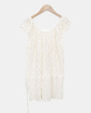 Lumic Flower Lace Off-Shoulder Sleeveless Blouse