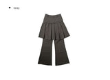 Inkku Midi Pleated Eyelet Skirt Pants