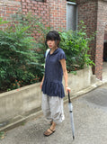 Vail Cap Sleeves Frill Shirring Layered Snap Hood One Piece