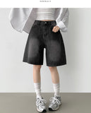 Loose Bermuda Thigh Cover Cooling Half Length Denim Shorts