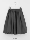 Chenne Nylon Balloon Banding Midi Skirt