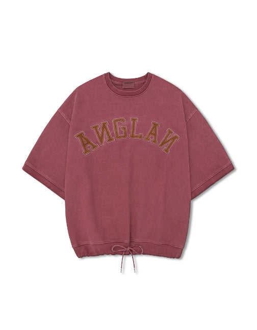 【ANGLAN】24SS★ [AG] Applique Pigment String Sweat Half Tee ANGLAN】24SS☆ [AG] Applique Pigment String Sweat Half Tee