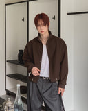 Sven Suede High-Neck Cardigan