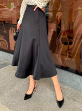 Mud Satin Flare Skirt