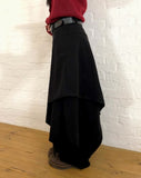[Belt SET] Even Unbalanced Midi Wool Skirt