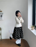 Kyotoru Banding Dot Midi Skirt