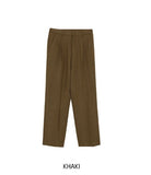 Mauve Wool Half-Banding Wide Slacks