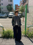 [Unisex] Dentron Rib Over Round Knit Cardigan