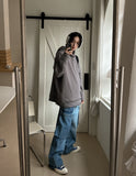 Wide cargo denim pants