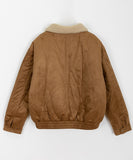 [BAONHAUS] Tetenve Fleece Collar Suede Quilted Jumper
