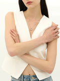 Champagne Moon Silver Hobo Necklace