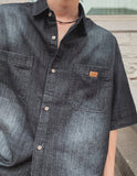 Frue Vintage Washing Denim Half Shirt