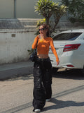 Fly Parachute Pocket Denim Pants