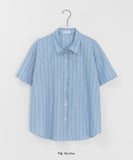 Fumin Stripe Seersucker Short Sleeve Shirt