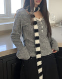 Tomin Stripe Color Matching Knit Muffler