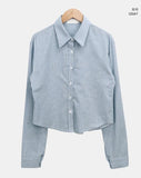 KN Crop Stripe Slim Shirt