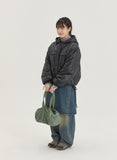 [BAONHAUS] Linmove Glossy Pocket Ribbon Hood Padding Jumper