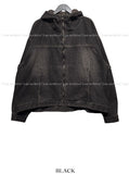 Deep L Washing Beige Hood Denim Jacket