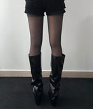 Unfold Leather Knee High Boots