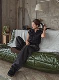 McCoy pintuck denim wide pants