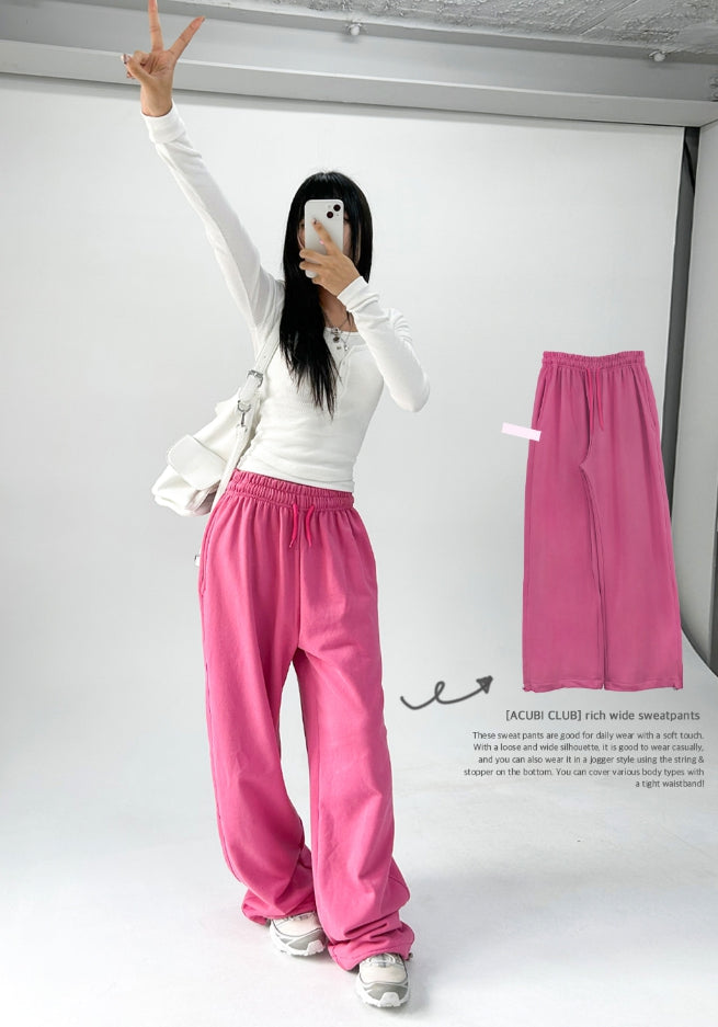 [ACUBI CLUB] rich wide sweatpants