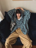 Awesome balloon check hooded shirt