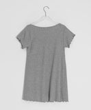 Nahills Shirring Short Sleeve Layered Ribbon Ribbed Tee