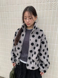 Ratmaru Dot Fleece Zip-Up Jumper