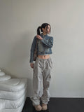 chade span biker denim jacket
