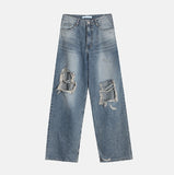 Bohemian Damage Wide Denim Pants