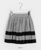 Tuha Check Banding Tiered Mini Skirt