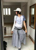 EMBO CHECK LONG SKIRT