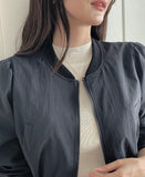 [Two Piece Set] Ramel Blouson Zip-Up Jumper Pintuck Banding Long Skirt