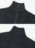 Foren cable zip-up cardigan knit