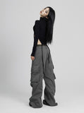 Diagonal cargo pants