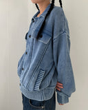 STONE WASHING OVER CARDIGAN