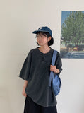 [unisex] Mitlo Henryneck Pigment Over Short Sleeve Tee