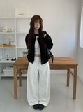 Beck Cut Line Wide Cotton Pants