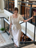 Beno Square Spangled Tulip Tweed Jacket (Belt Set)
