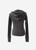 Sand Gray Slim Hood Zipup