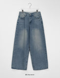 [unisex] Puts Washing Denim Wide Pants