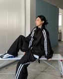 Tudi Diagonal Track Nylon Wind Jumper